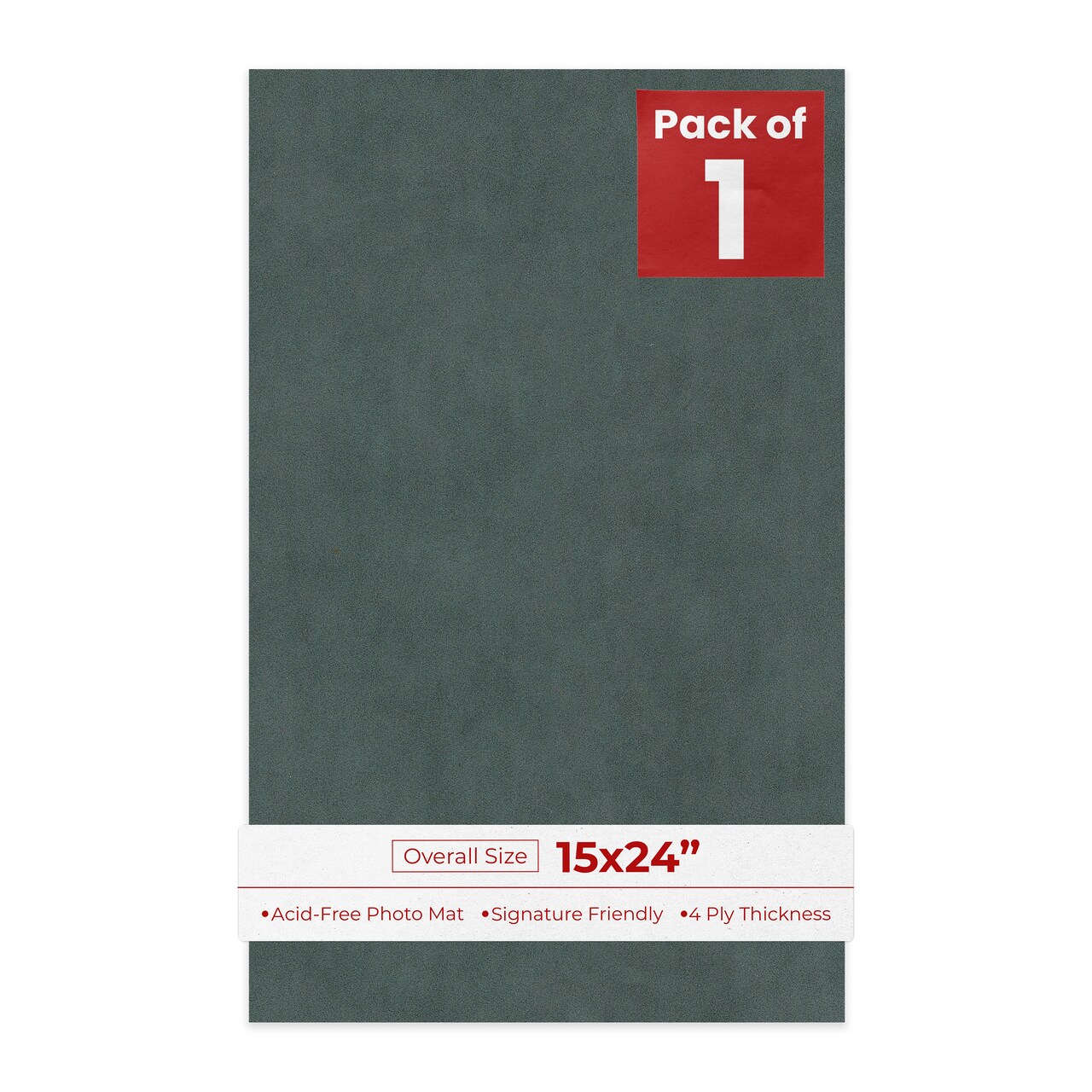 Dark Grey Suede 15x24 Uncut Mat Board - Blank Sheets, No Opening